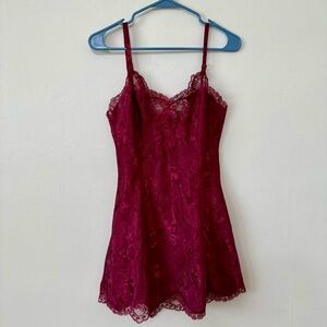Vintage Red Gold Label Victorias Secret Slip Dress